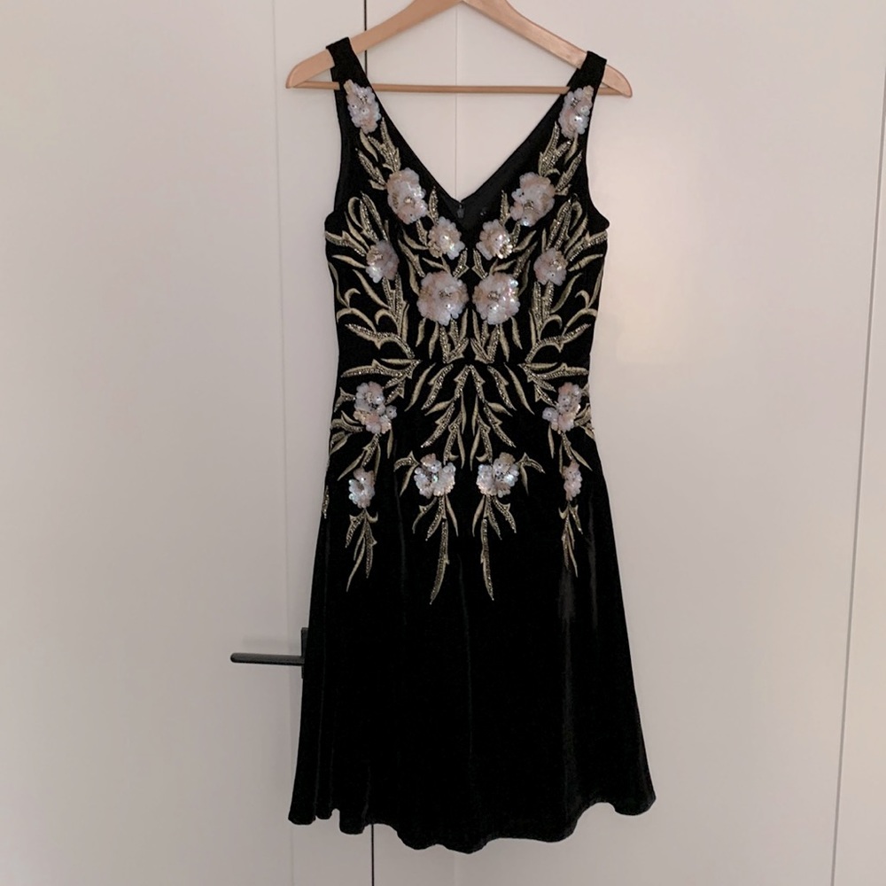 Black Velvet Sequin Dress